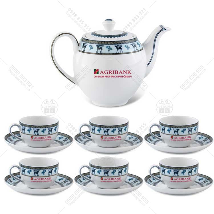 Bộ Trà Camellia Lộc Lạc Minh Long 0.8L In Logo