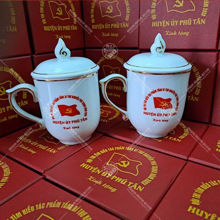 Ca Sứ Mẫu Đơn Viền Chỉ Vàng Kim