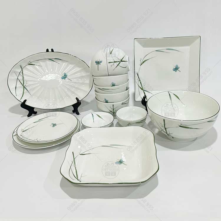 Bộ Đồ Ăn Chuồn Tre Bát Tràng In Logo